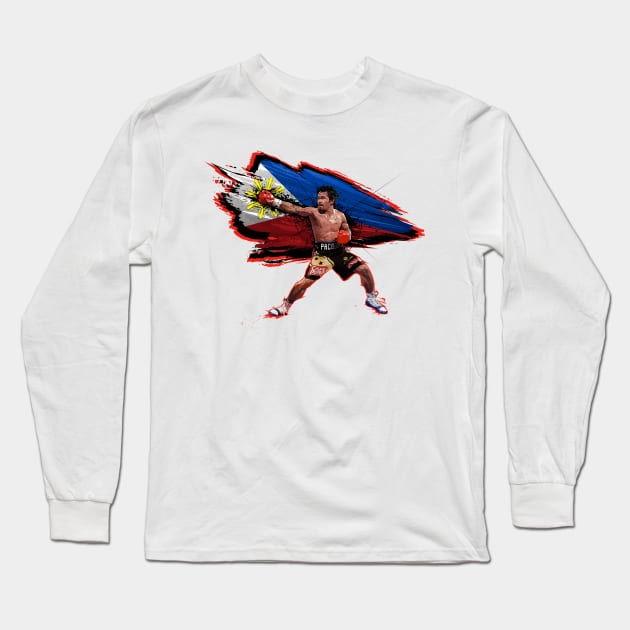 Manny Pacquiao boxing Long Sleeve T-Shirt by Shunsuke